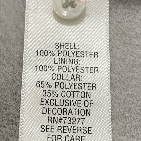 Simply Vera women. Vera wang 3/4 sleeve floral print gray chiffon top size PXS - Picture 7 of 7